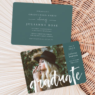 Jade   Sketched Overlay Graduation Party Invitation