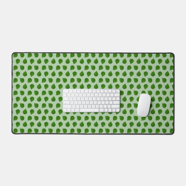 Jade Tree Green Leaves on Light Green Desk Mat (Keyboard & Mouse)