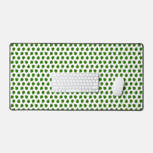 Jade Tree Green Leaves on White Desk Mat