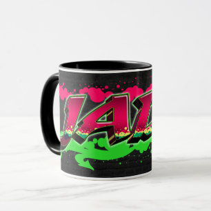 Jade Vorname Name Graffiti red green Tasse Mug