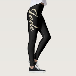 Jade white Handwriting Hose Leggings