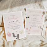 JADE Wine Cowgirl Country Bachelorette Itinerary Invitation<br><div class="desc">This bachelorette invitation and itinerary template features watercolor wine country accessories with a cowgirl undertone and editable backside itinerary. Easily edit most wording to meet the needs of your event. This invitation is perfect for a Nashville or wine country bachelorette.</div>