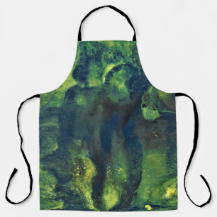 Jaded Lover 1 Deep Green Abstract Apron