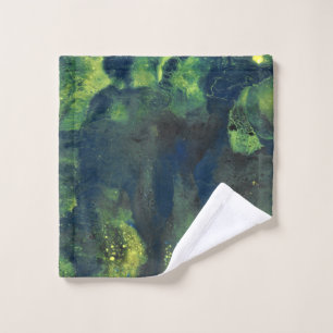 Jaded Lover 1 Deep Green Abstract Bath Towel Set