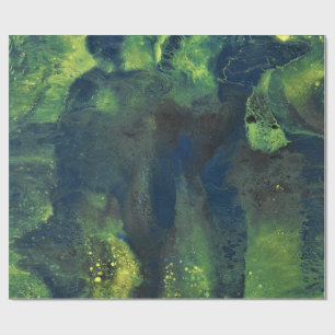 Jaded Lover 1 Deep Green Abstract Wrapping Paper