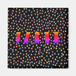 Jaded Magnet with Polka Dot Background for Fridge