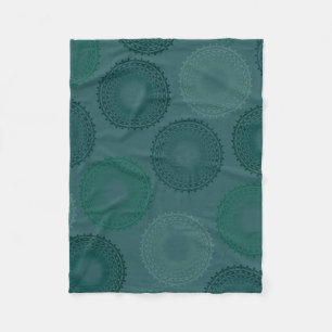 Jaded Teal Lace Doily Fleece Blanket