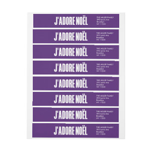 j'adore noël Christmas Wrap Around Label