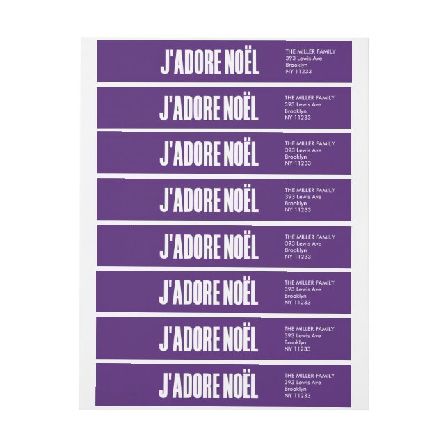  j'adore noël | Christmas Wrap Around Label (Sheet)