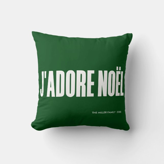J'adore Noël! Cushion (Front)