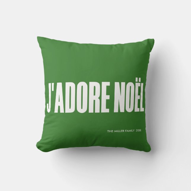 J'adore Noël! Cushion (Front)