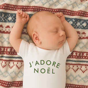 J'adore Noel Love Christmas French Quote Art Baby Bodysuit