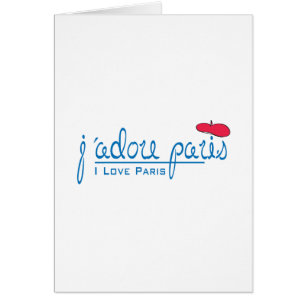j'adore Paris (I love Paris) with red beret