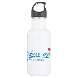 j'adore Paris (I love Paris) with red beret 532 Ml Water Bottle