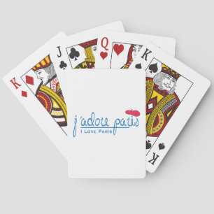j'adore Paris (I love Paris) with red beret Playing Cards