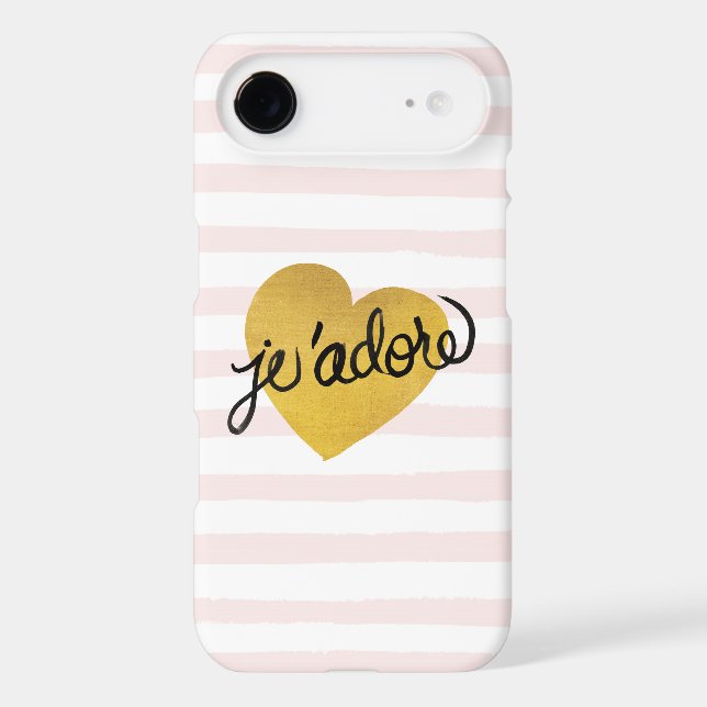 J'adore Quote | Black & Gold Heart Case-Mate iPhone Case (Back)