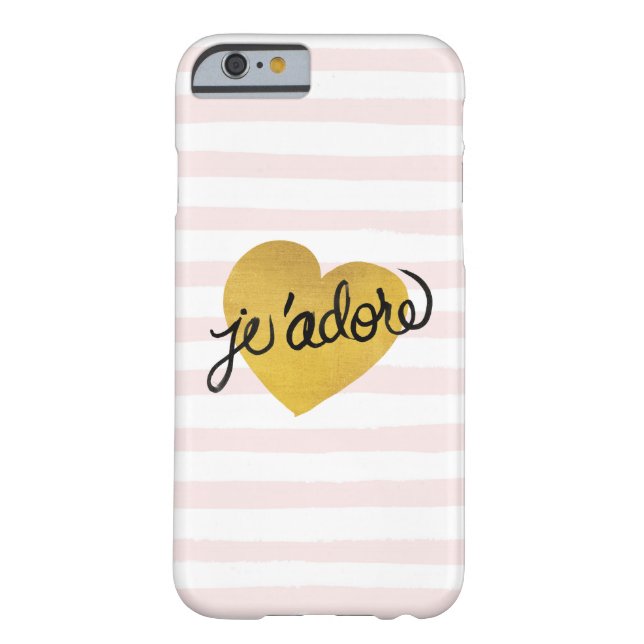 J'adore Quote | Black & Gold Heart Case-Mate iPhone Case (Back)