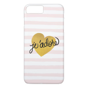 J'adore Quote   Black & Gold Heart iPhone 8 Plus/7 Plus Case