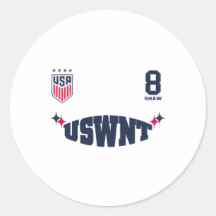 Jaedyn Shaw 8 White Uswnt Officially Licensed Classic Round Sticker