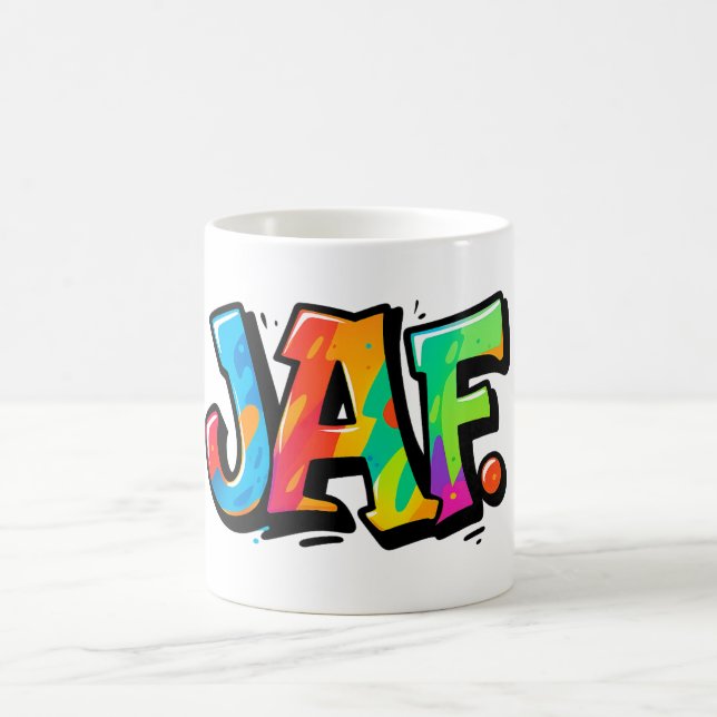 JAF graffiti style - colourful urban art typograph Coffee Mug (Center)