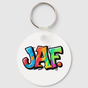 JAF graffiti style - colourful urban art typograph Key Ring