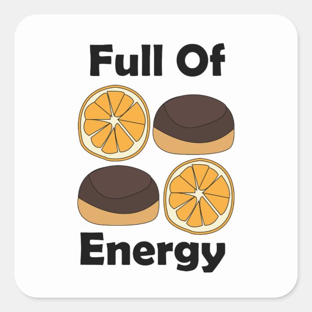 Jaffa Chocolate Orange Cake Full Of Energy Square Sticker (Front)