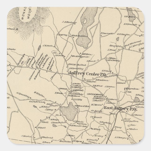 Jaffrey, Cheshire Co Square Sticker (Front)