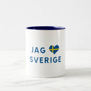 Jag älskar Sverige - I love Sweden Two-Tone Coffee Mug