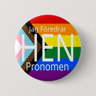 Jag föredrar hen pronomen progress pride - knapp 6 cm round badge