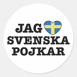 Jag Svenska Pojkar Classic Round Sticker