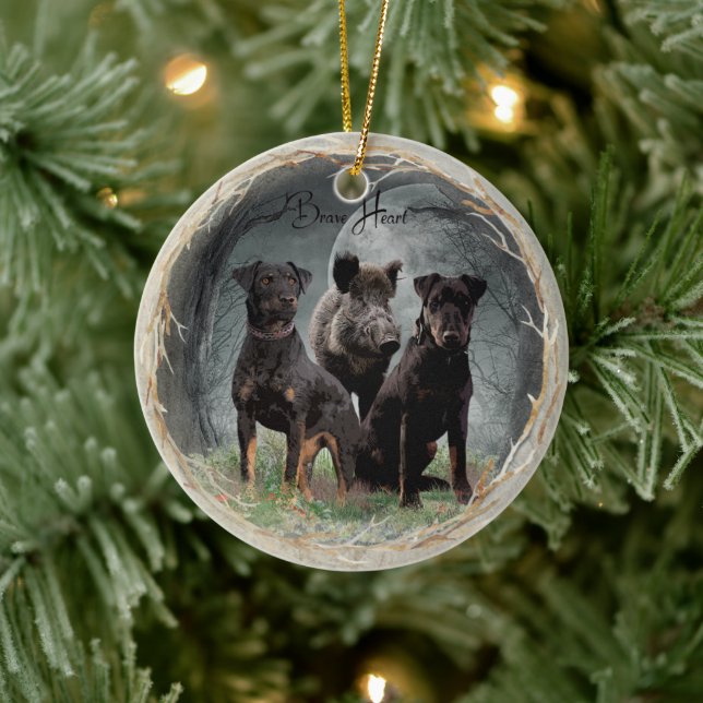 Jagdterrier , brave heart  tapestry poster acrylic ceramic ornament (Tree)