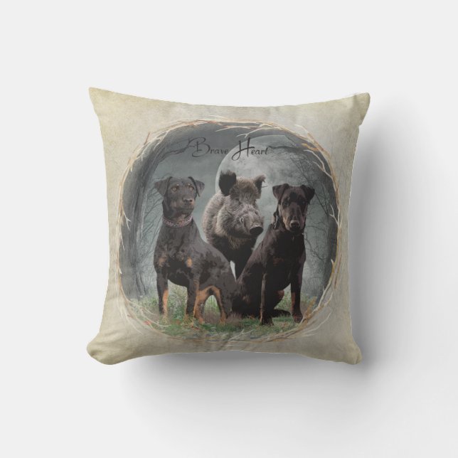Jagdterrier , brave heart  tapestry poster acrylic cushion (Front)