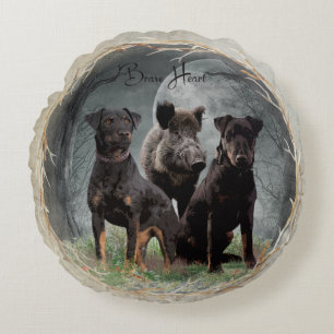 Jagdterrier , brave heart tapestry poster acrylic round cushion