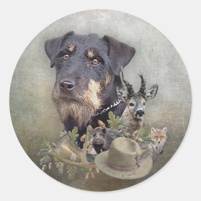 Jagdterrier  classic round sticker (Front)
