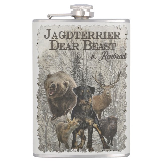 Jagdterrier, Dear Beast v. Renbrad  Coffee Mug Hip Flask (Front)