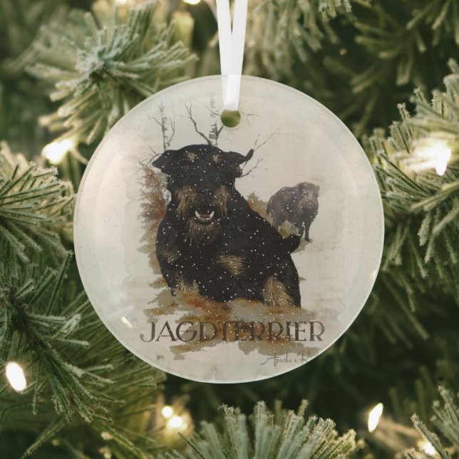 Jagdterrier Glass Tree Decoration (Insitu)