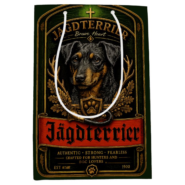 Jagdterrier ,  Hunting Logo Medium Gift Bag (Front)