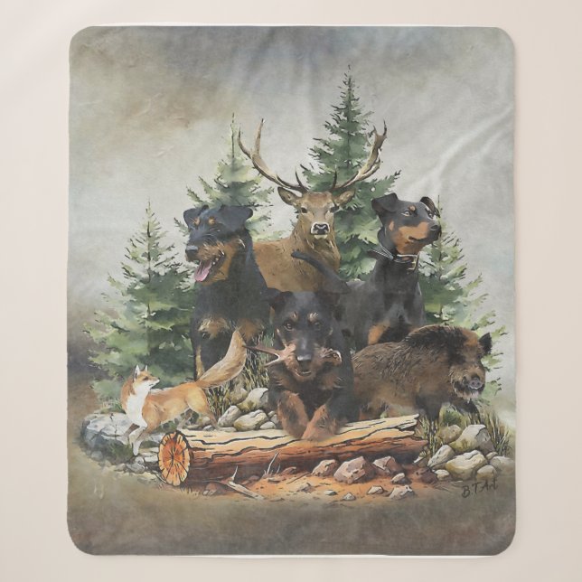 Jagdterrier  sherpa blanket (Front)