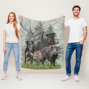 Jagdterrier Sticker Outdoor Pillow Fleece Blanket