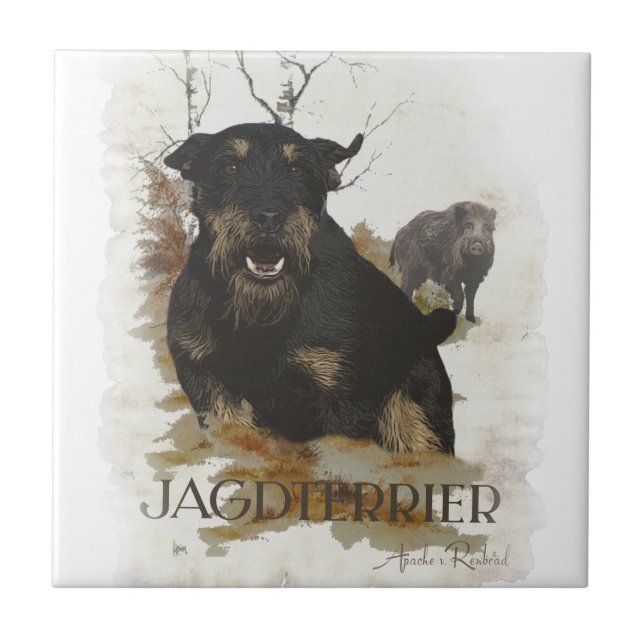 Jagdterrier T-Shirt Coffee Mug Ceramic Ornament Be Tile (Front)