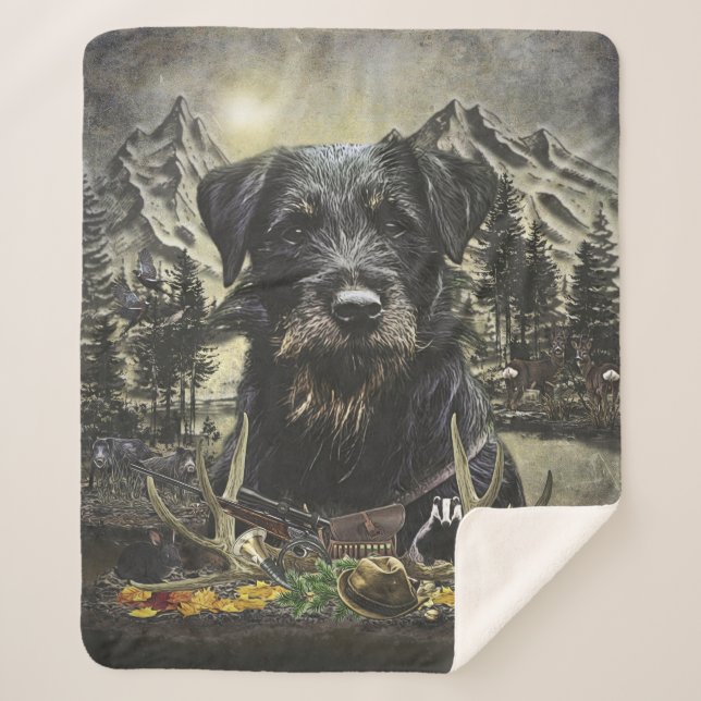 Jagdterrier -  versatile hunting dog       sherpa blanket (Front)