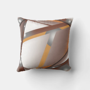 Jagged Edge Concentric Earth Tone Ombre Art Cushion