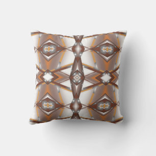 Jagged Edge Concentric Earth Tone Ombre Art Cushion