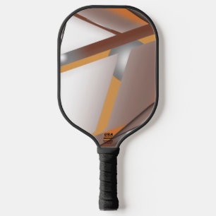Jagged Edge Concentric Earth Tone Ombre Art Pickleball Paddle
