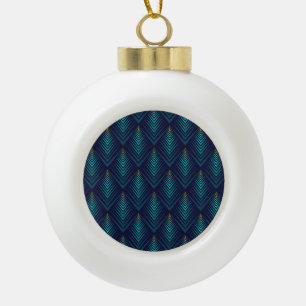 Jagged Edge: Dynamic Pattern Play Ceramic Ball Christmas Ornament