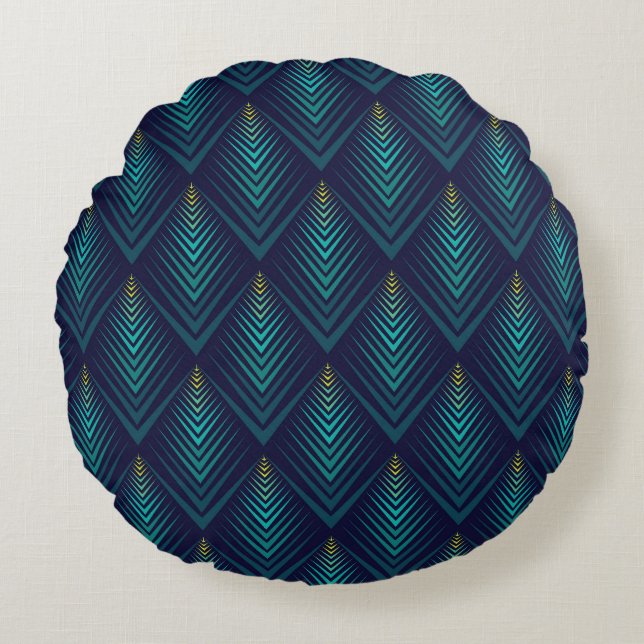 Jagged Edge: Dynamic Pattern Play Round Cushion (Front)