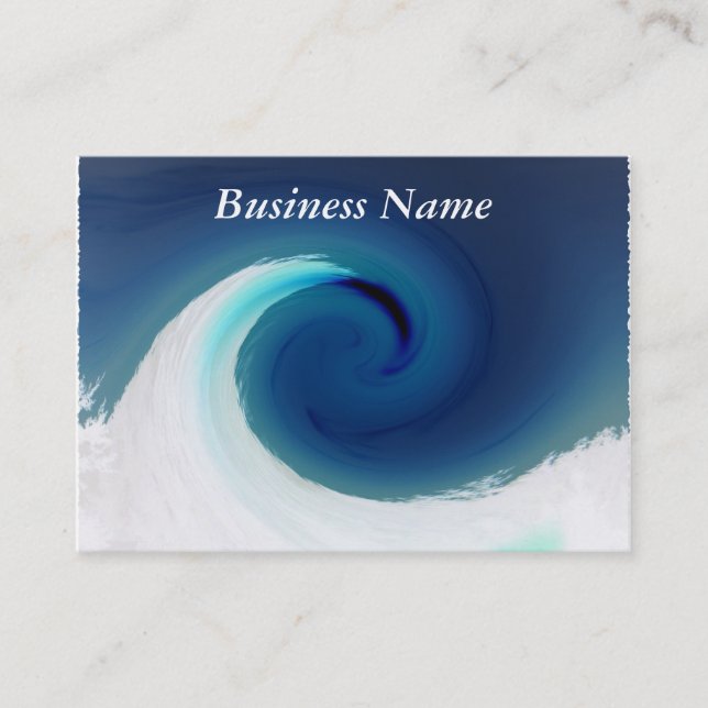 Jagged Edge Swirling Wave Business Card (Front)
