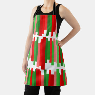 Jagged Lines – Red and Green  Apron
