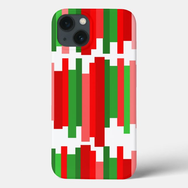 Jagged Lines – Red and Green   Case-Mate iPhone Case (Back)