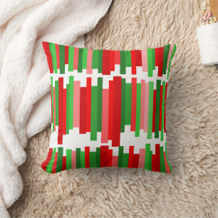 Jagged Lines – Red and Green Cushion